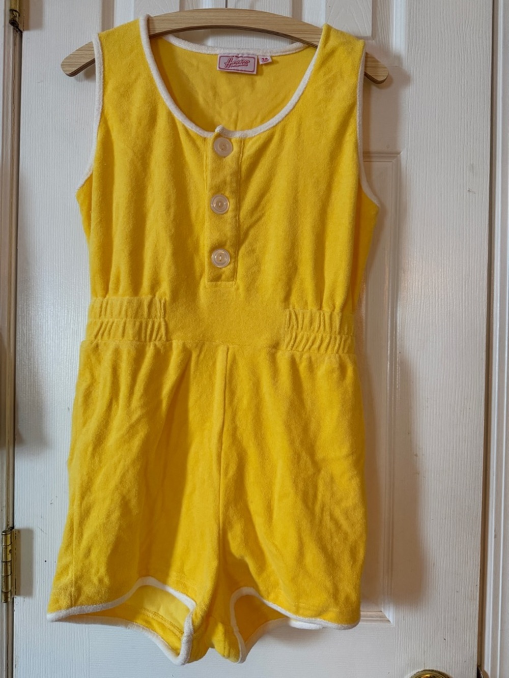 The Original Hammies Yellow Terry Cloth Romper Playsuit Size 28 Beach Resort